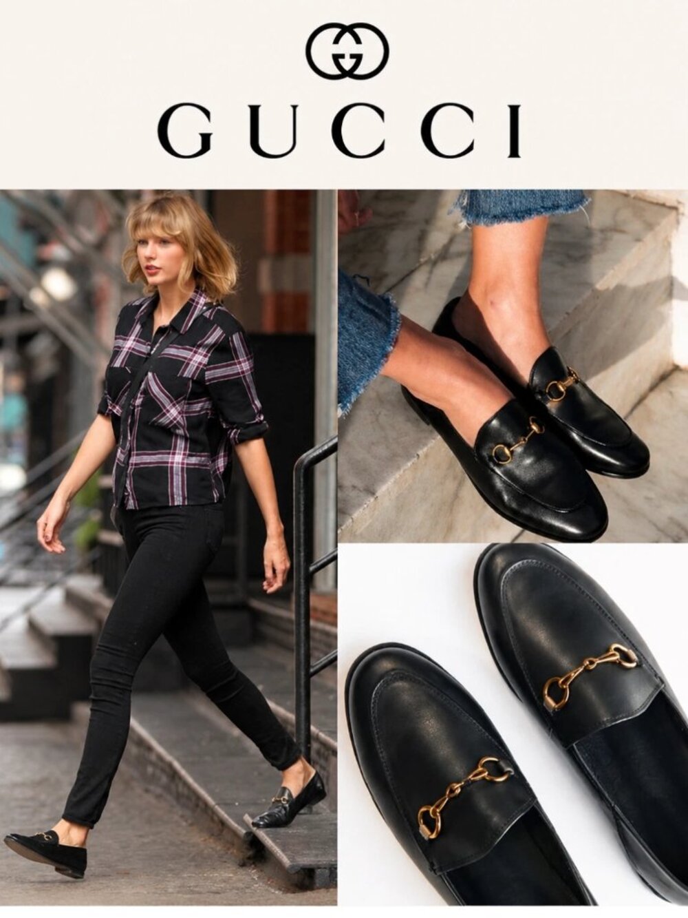 Gucci Vintage Black Leather Horsebit Loafers Gold Hardware Italy EU 39.5